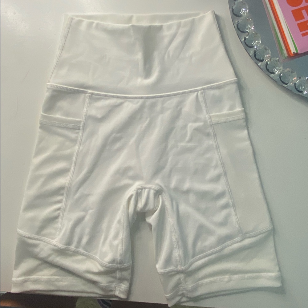 Aerie white biker shorts!